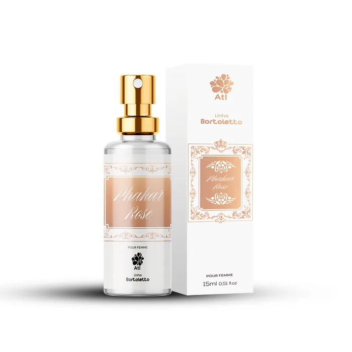 Perfume Phakar Rose pour Femme, linha Bortoletto, 15ml